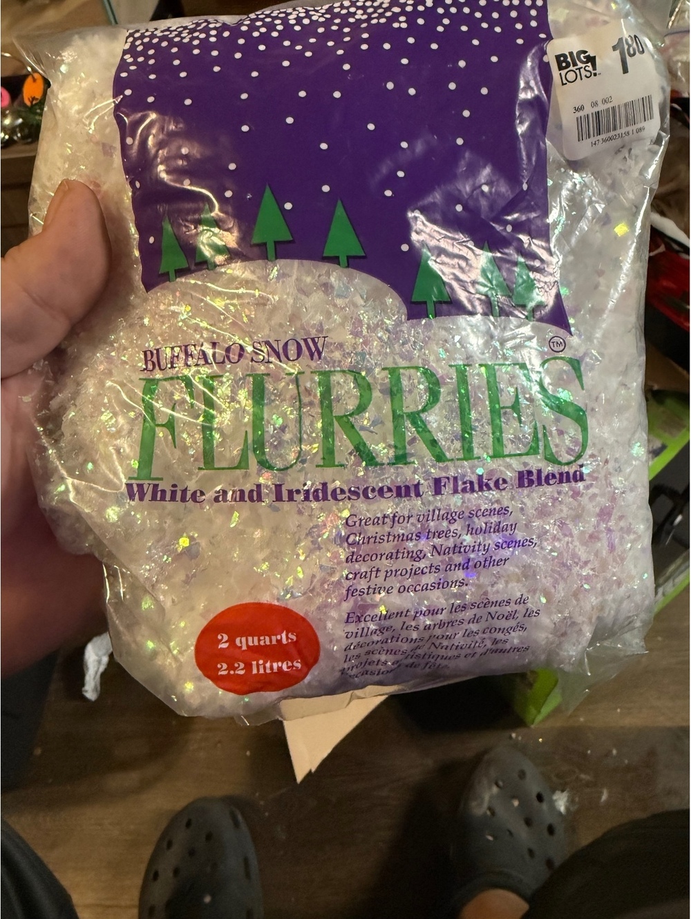Buffalo Snow Flurries White and Iridescent Flake Blend 2 Quarts